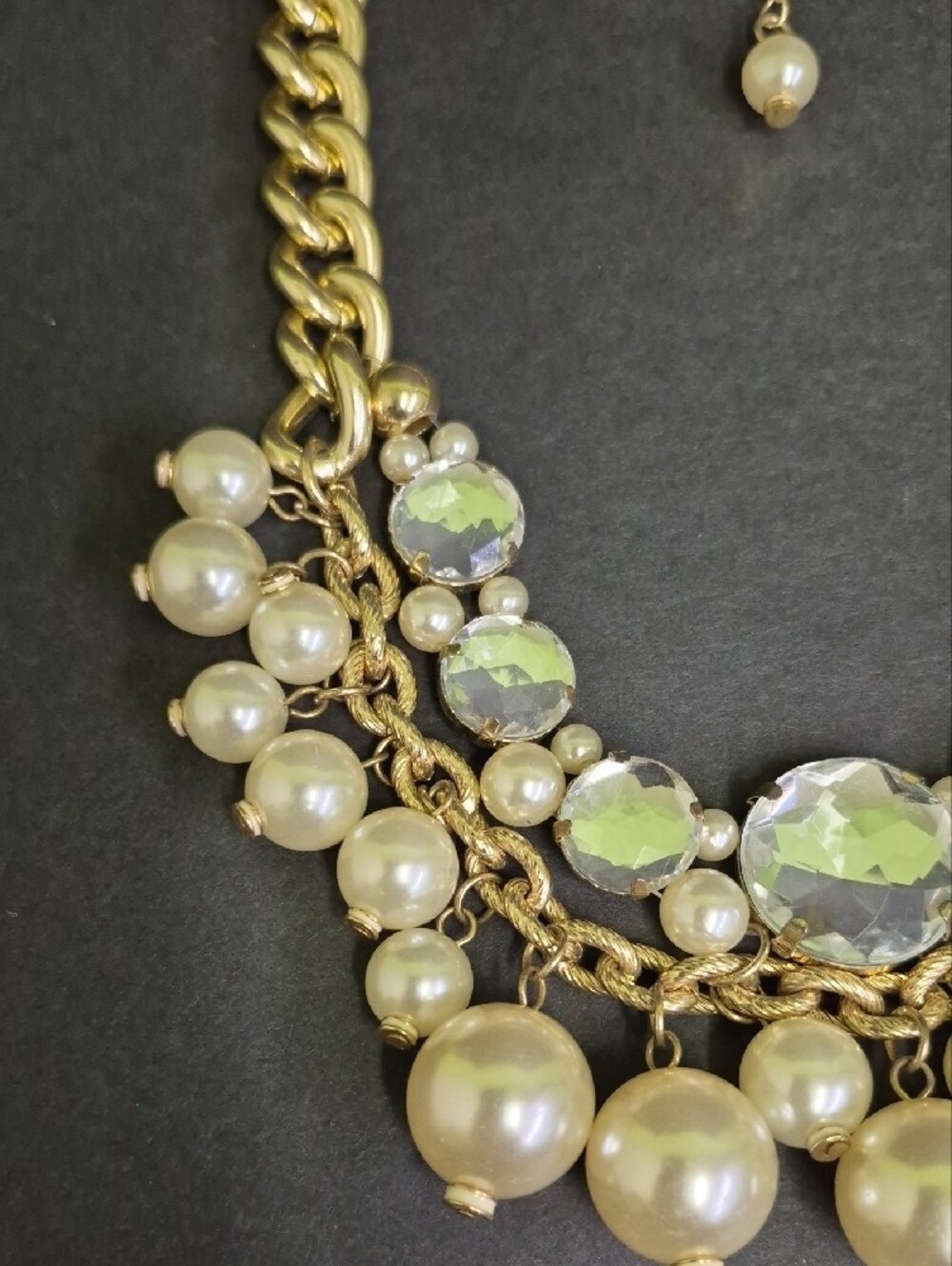 Lilly Pulitzer Chunky Gold-Tone Faux Pearl & Crystal Statement 19" In. Necklace - Picture 3 of 8